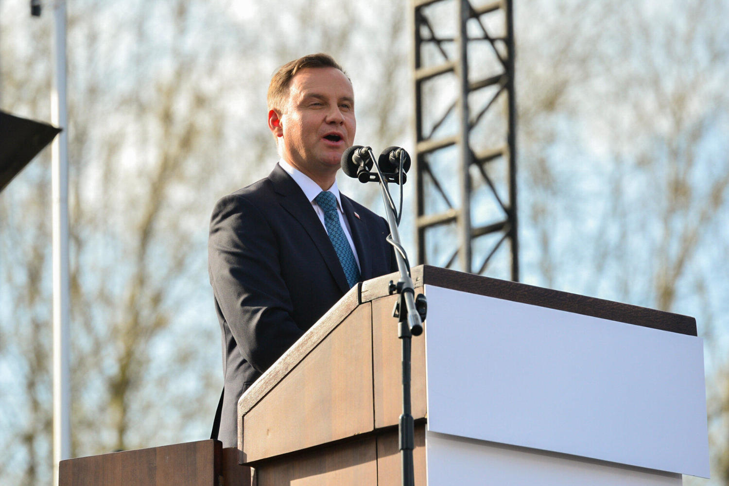 президент Польши Анджей Дуда на церемонии «Марш живых» в Аушвице