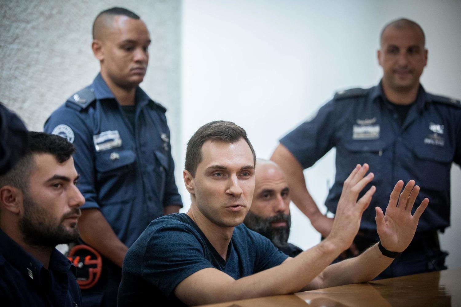 Алексей Бурков на судебном заседании в суде Иерусалима 3 ноября 2019 года